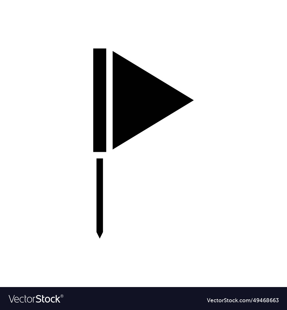 Flag red pointer map location glyph icon vector image Flag red pointer map location glyph icon