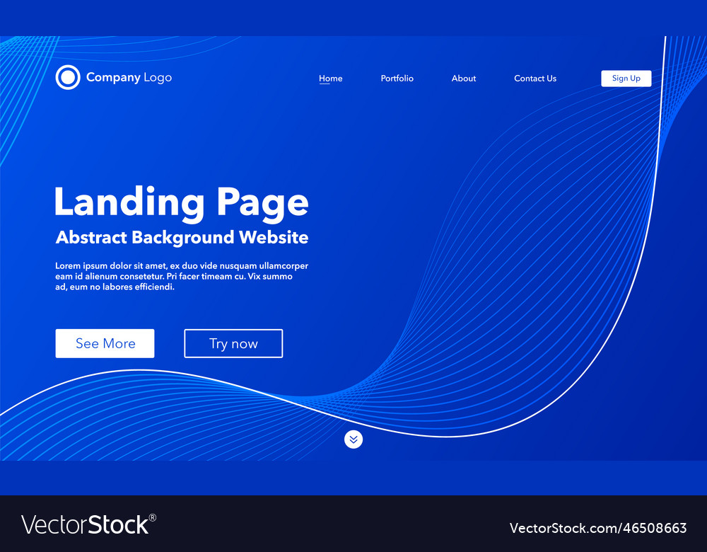Gradient abstract wave background landing page