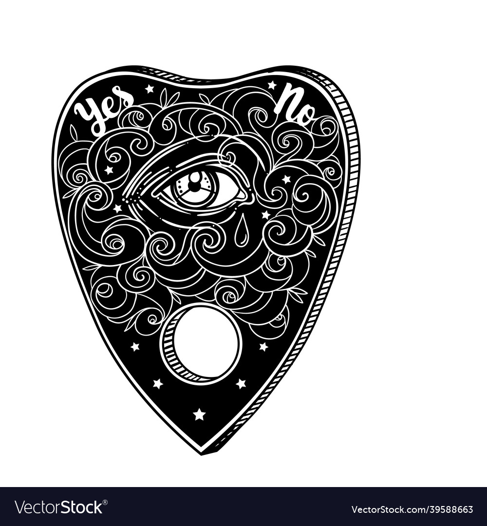 Heart-shaped planchette for spirit talking board