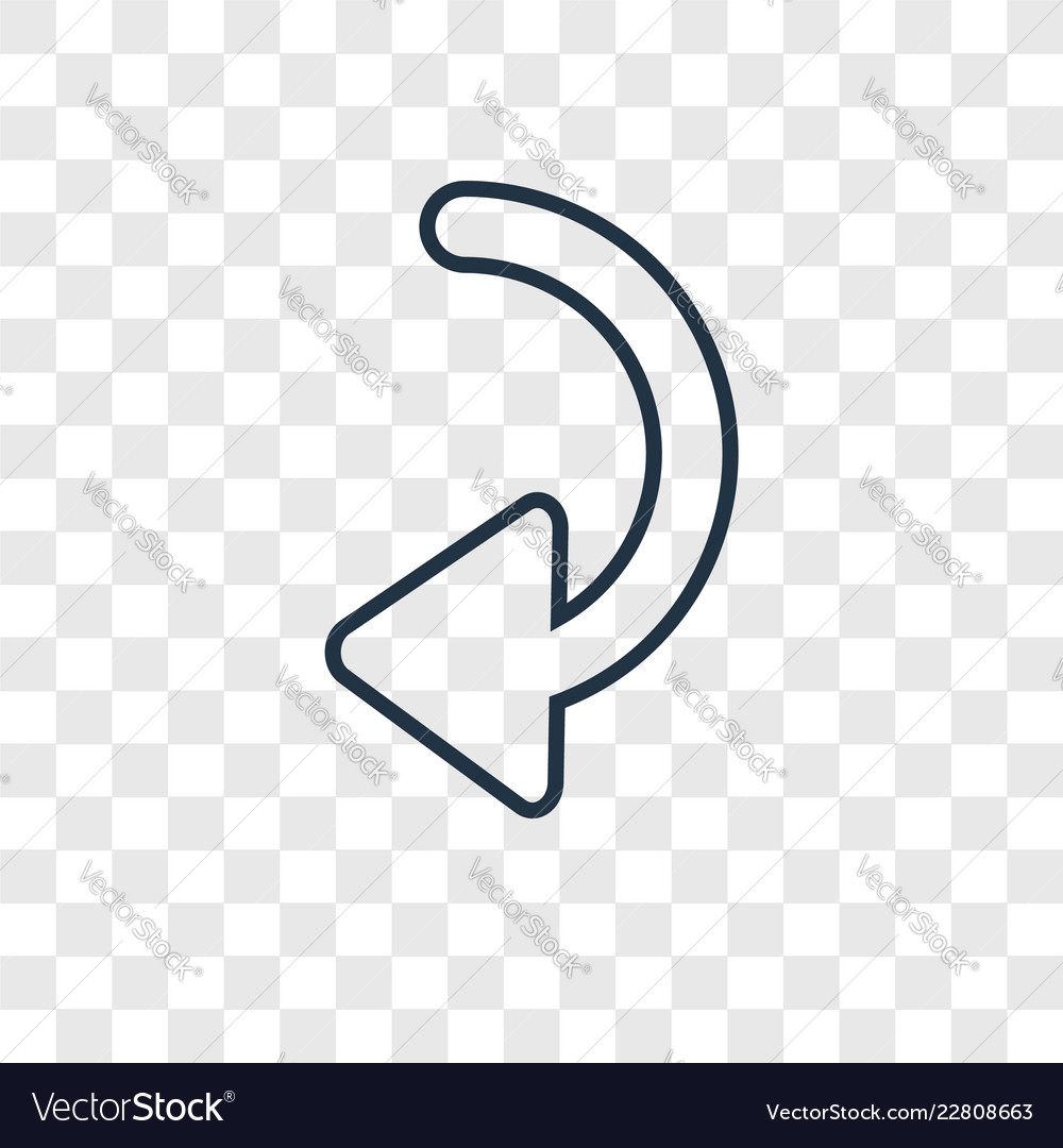 Left curve concept linear icon isolated