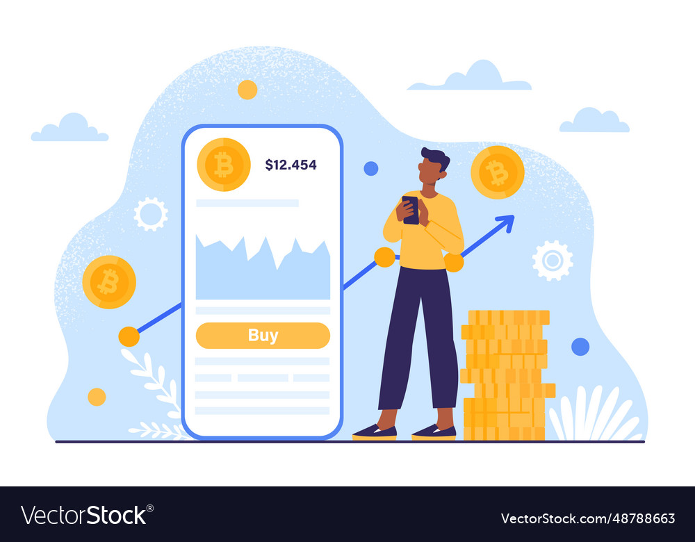 Man with Cryptocurrency Tech