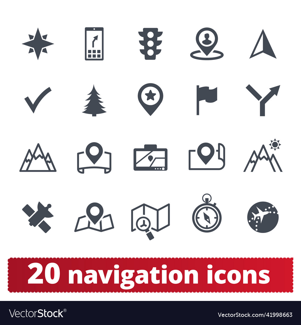 Navigation direction and map icons collection