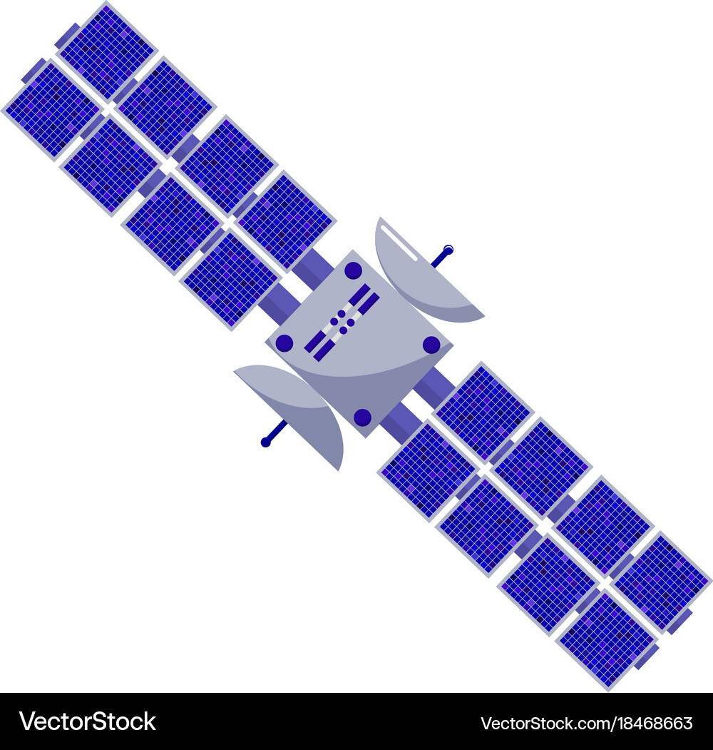 Satellite flat style isolated space objects Vector Image