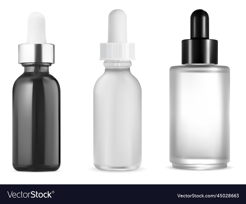 Serum dropper bottle mockup cosmetic oil Vector Image