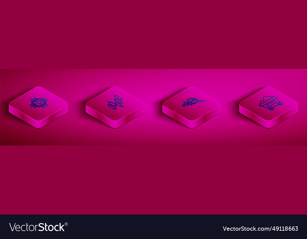 Isometrischer Zeilenprozessor cpu Browser vector image Isometrischer Zeilenprozessor cpu Browser