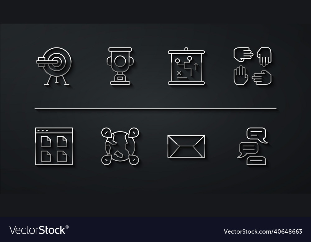 Set line target with arrow browser files project Vector Image Set line target with arrow browser files project