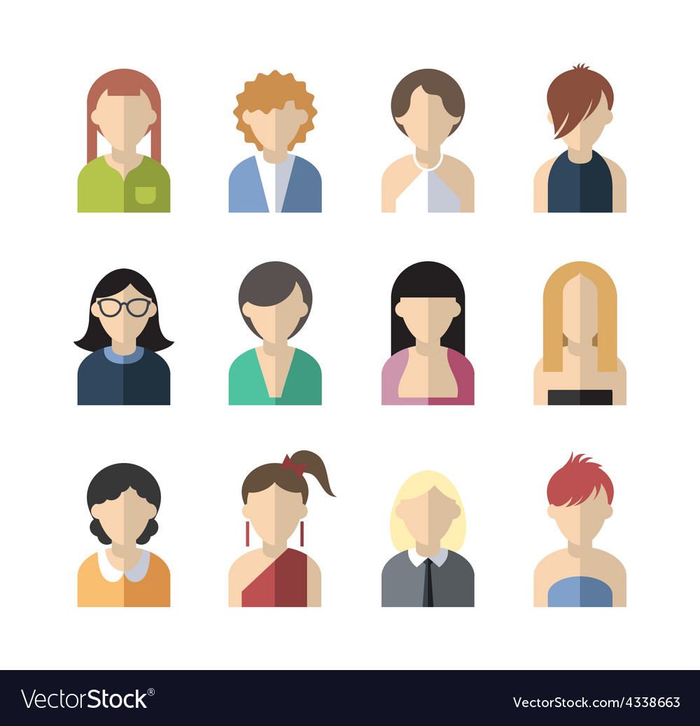 People Icons Set. Team Concept. Diverse business men avatar icons. Vector  illustration of flat design people characters. Stock Vector