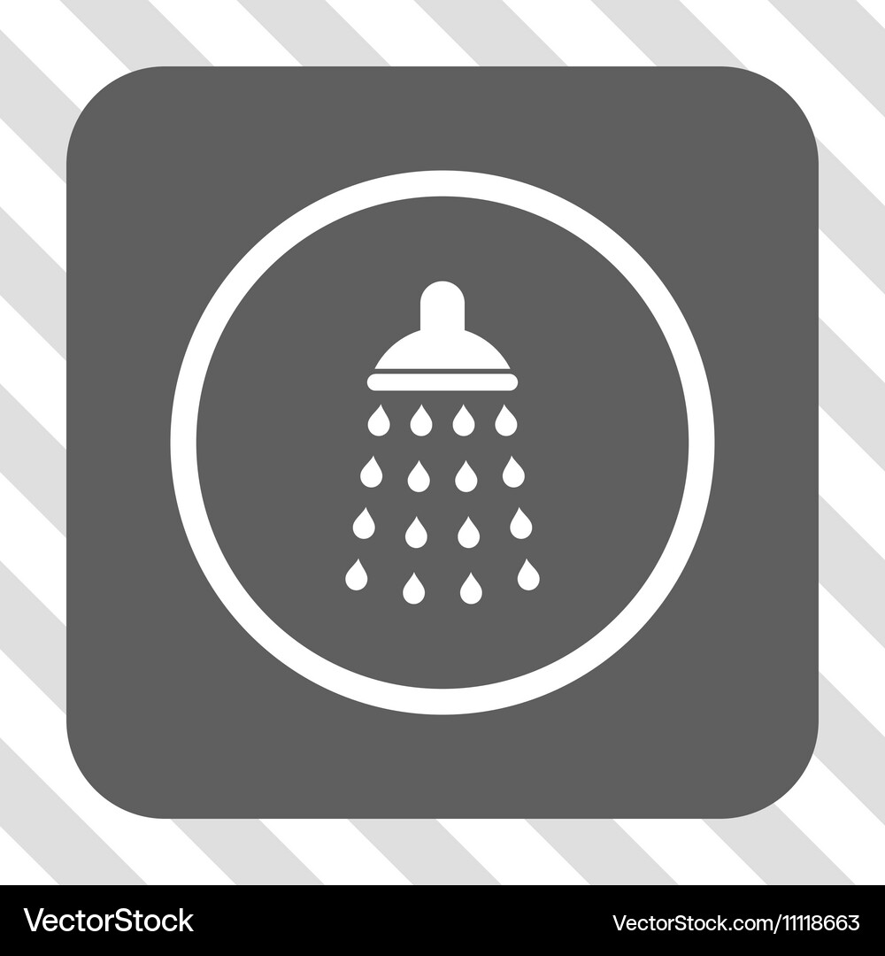 Shower rounded square button Royalty Free Vector Image