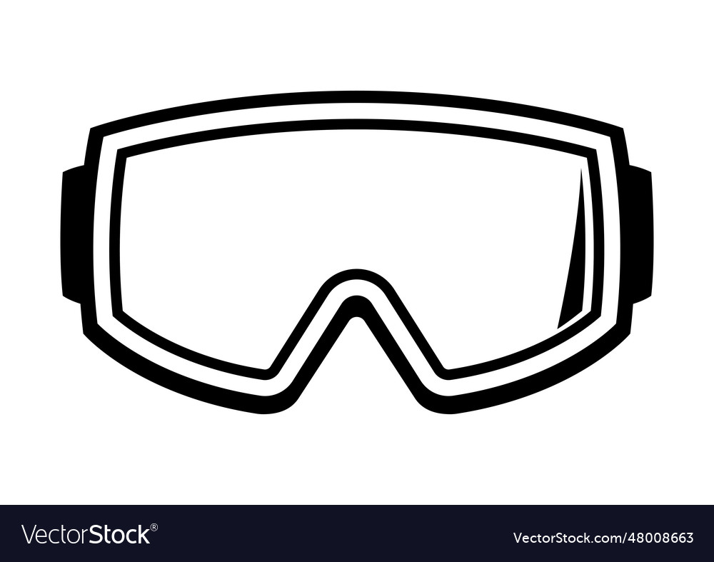 Snowboard glasses winter sport item Royalty Free Vector