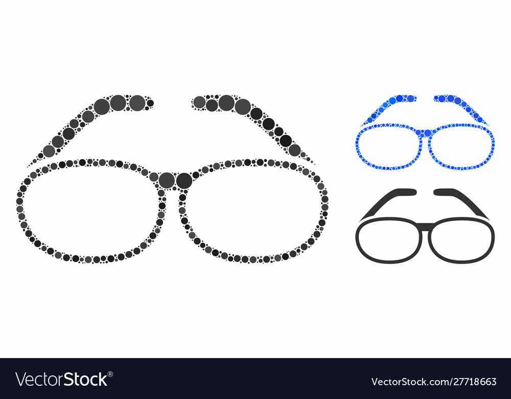 Spectacles composition icon round dots