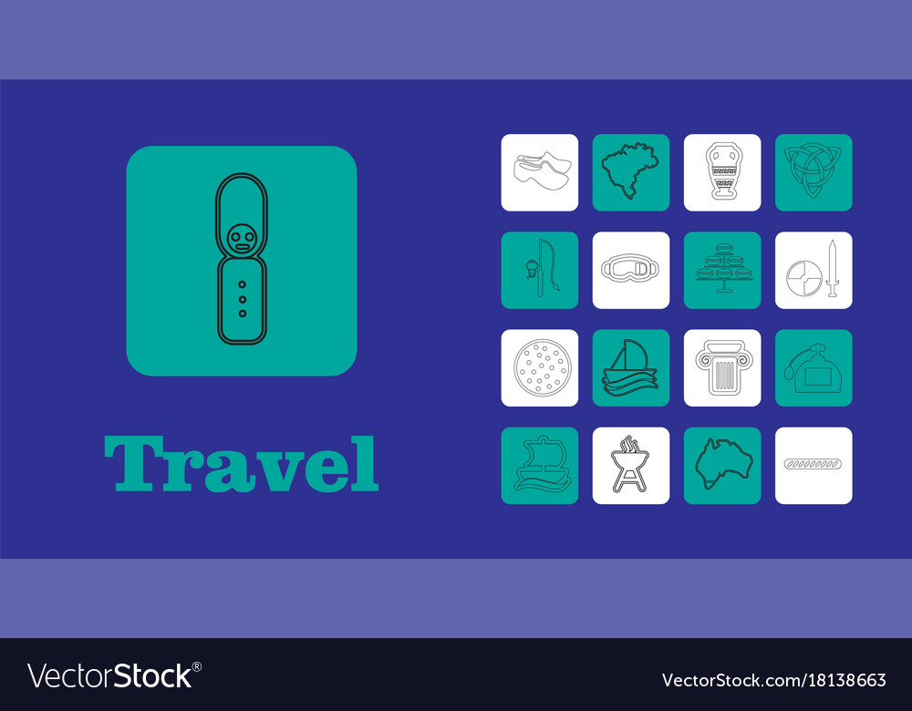 Travel line icons for web and mobile thin