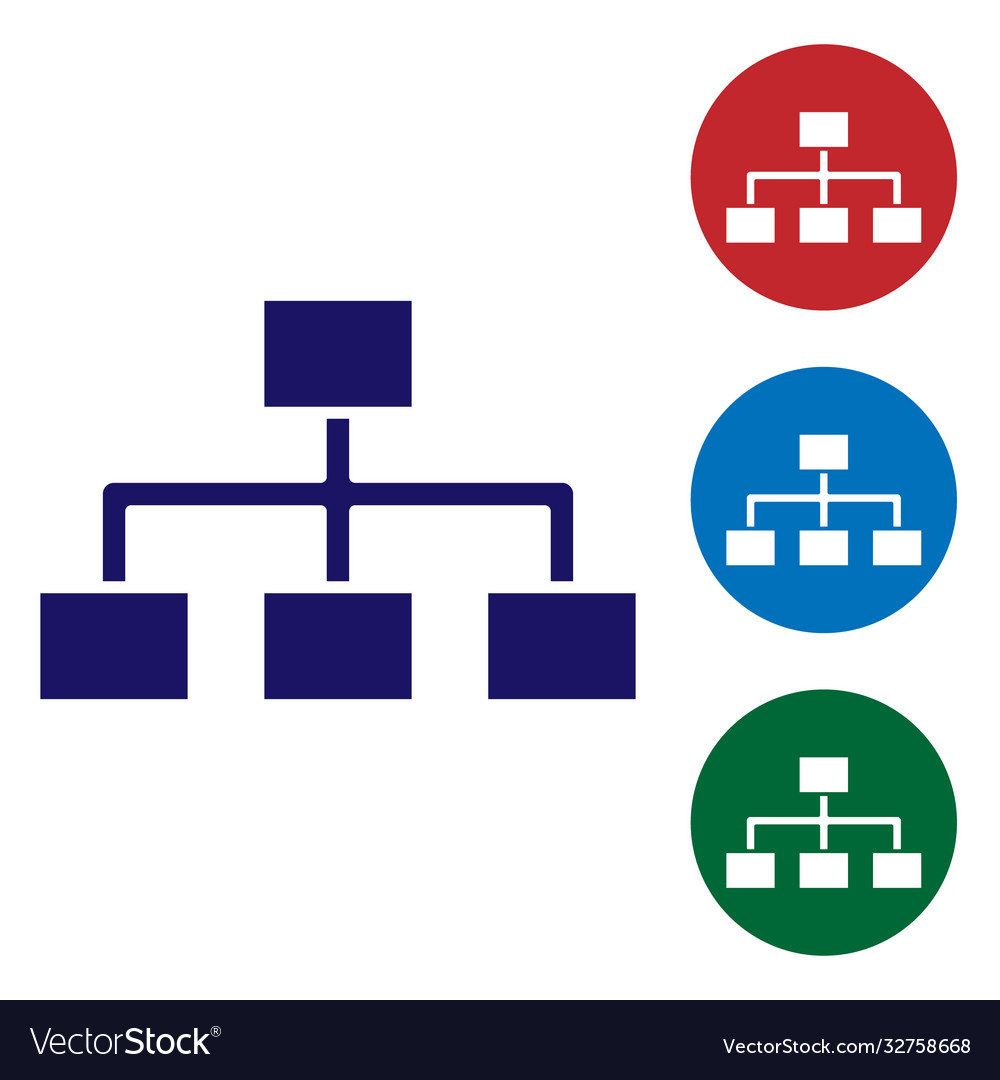 Blue business hierarchy organogram chart vector image Blue business hierarchy organogram chart