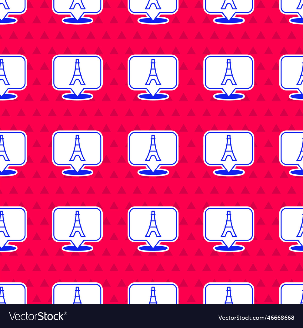 Blue eiffel tower icon isolated seamless pattern Vector Image Blue eiffel tower icon isolated seamless pattern