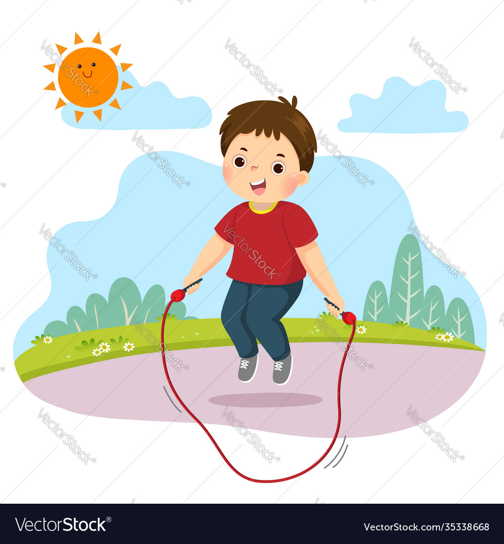 Cartoon little boy jumping rope Royalty Free Vector Image Cartoon little boy jumping rope Royalty Free Vector Image