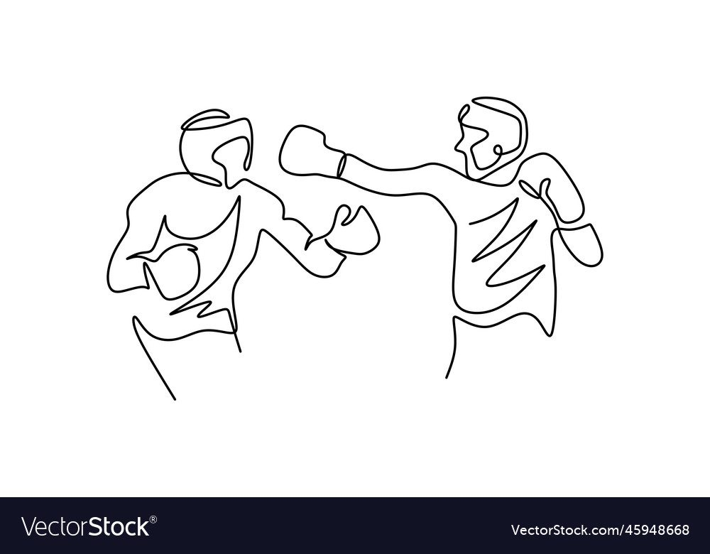 Continuous one line drawing of two man playing vector image Continuous one line drawing of two man playing