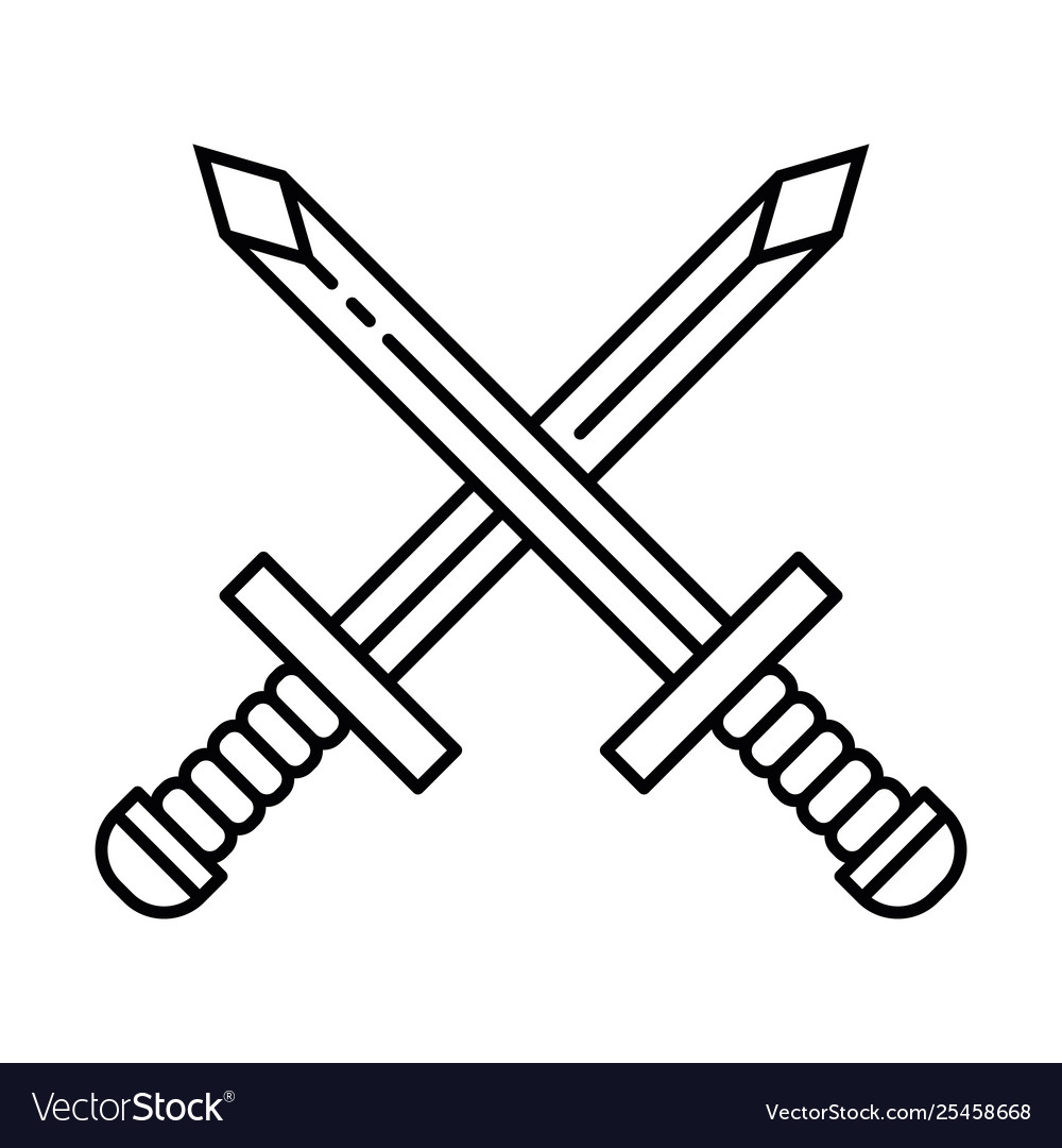 Crossing swords sign Royalty Free Vector Image