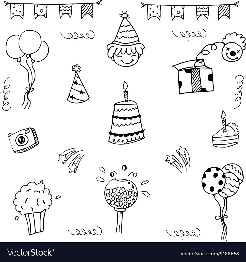 Cute Birthday Doodle Set