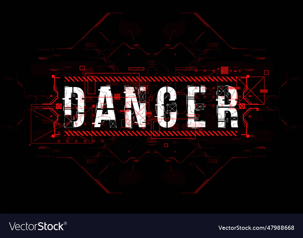 Danger conceptual layout with hud elements vector image Danger conceptual layout with hud elements