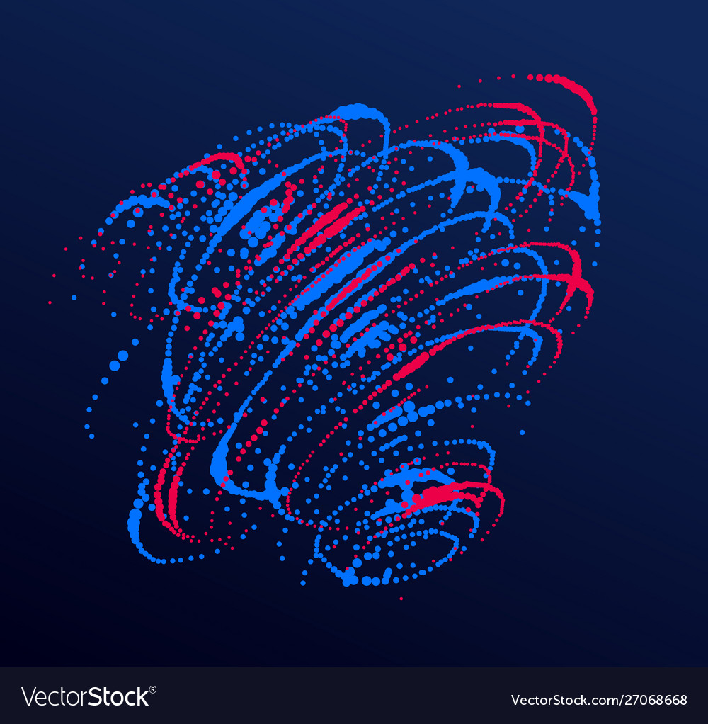 Dots particles flowing vortex abstract background vector image Dots particles flowing vortex abstract background