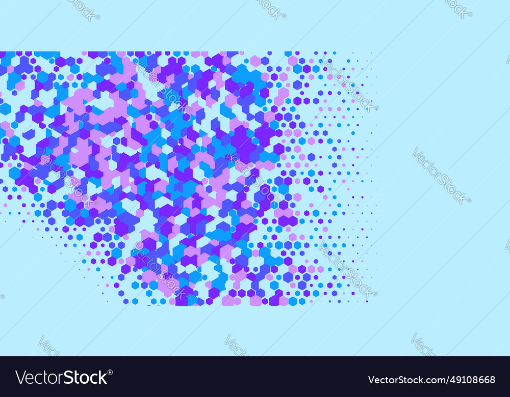 Geometric multi size hexagon with color