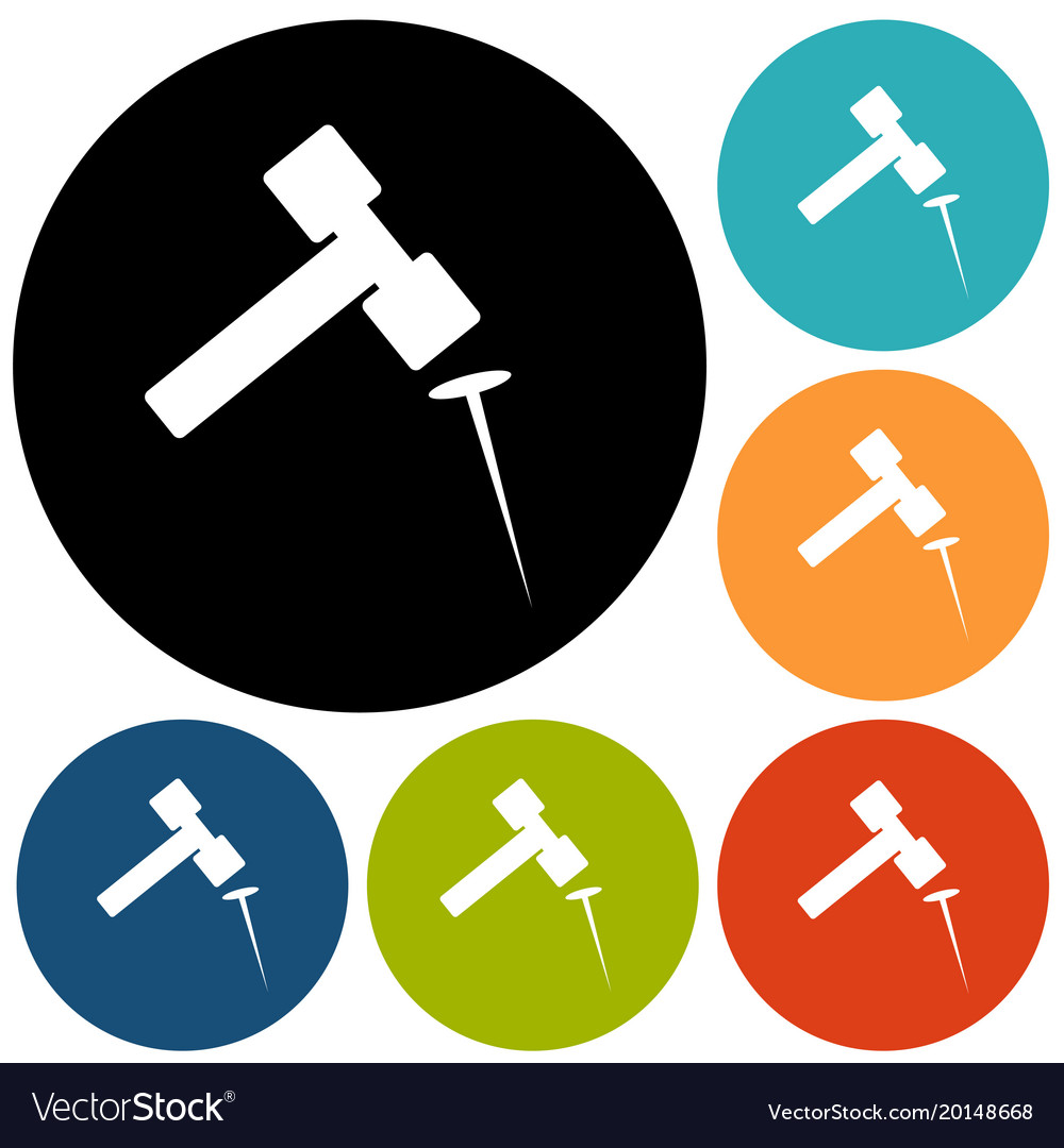 Hammer and nail Royalty Free Vector Image VectorStock