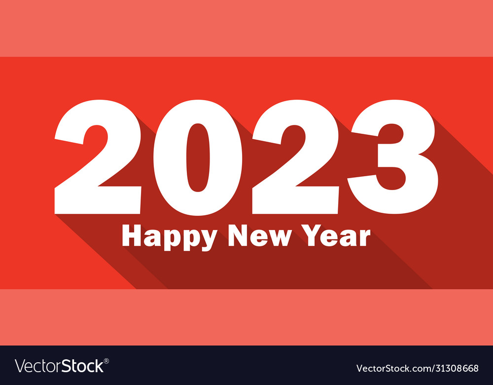 Happy new year 2023 long shadow design template