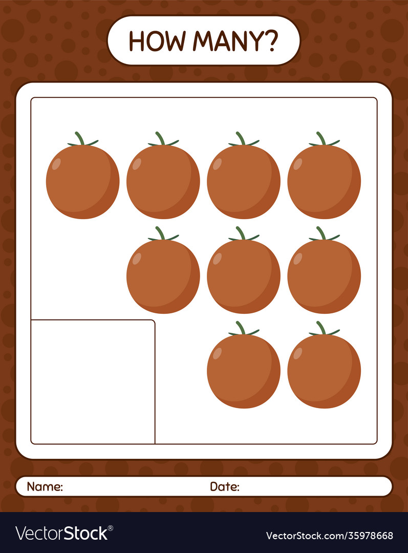 How many counting game with valvet apple vector image How many counting game with valvet apple