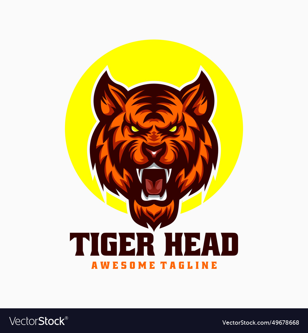 Logo tiger head simple mascot style