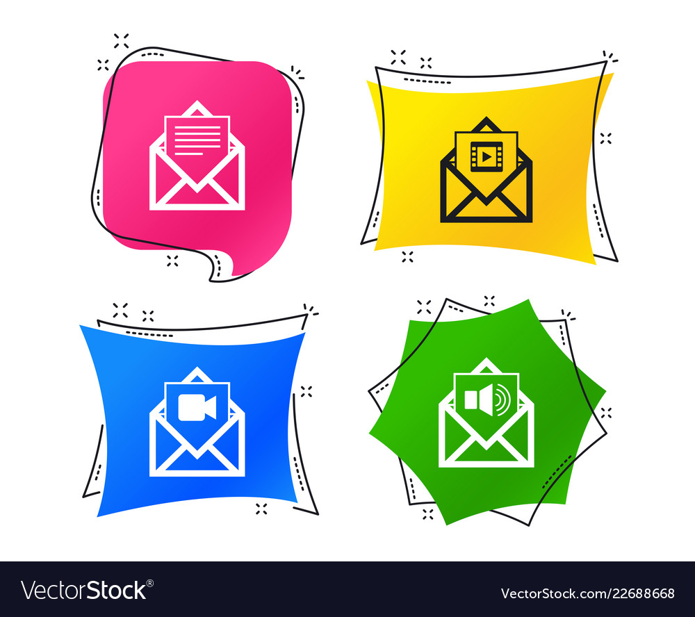 Mail envelope icons message document symbols vector image Mail envelope icons message document symbols