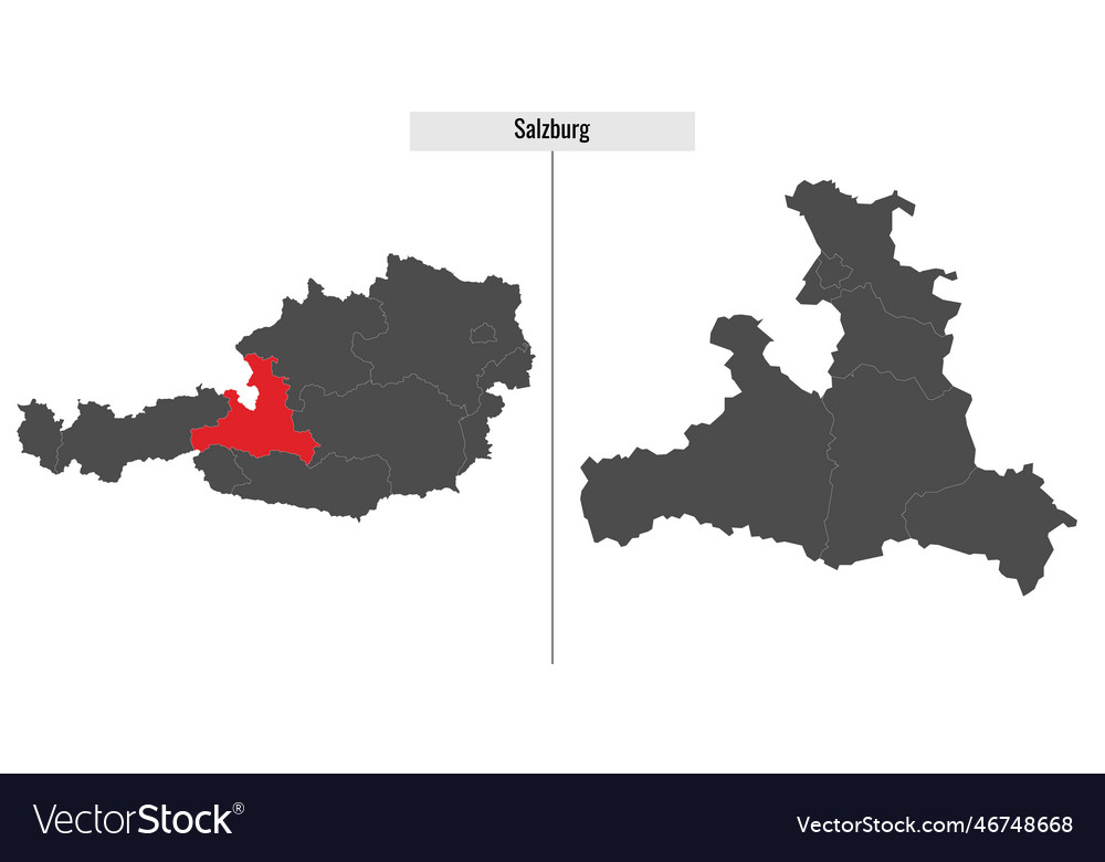 Map of salzburg state austria