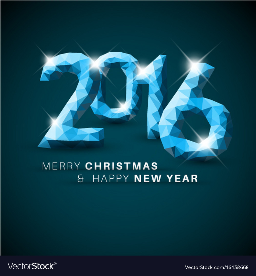 Modern simple happy new year card 2016