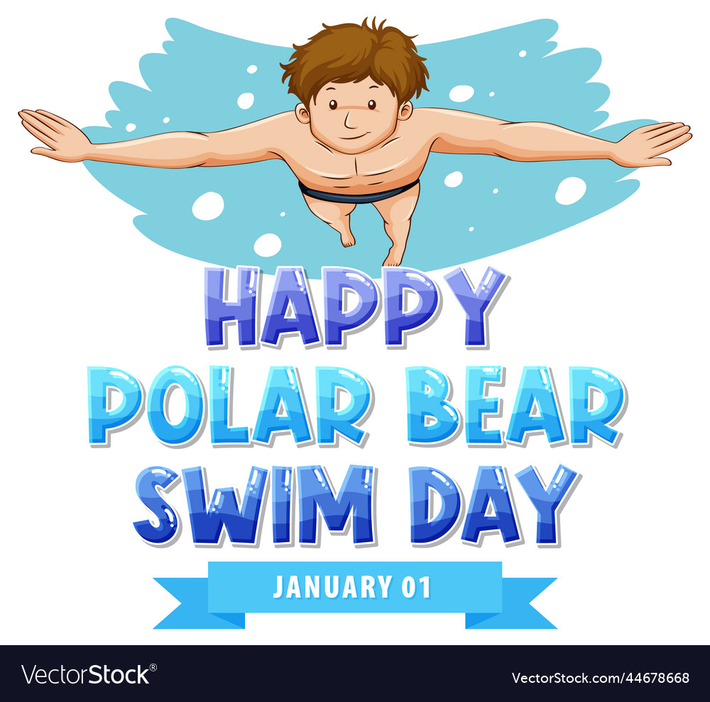 Polar bear swim day banner design