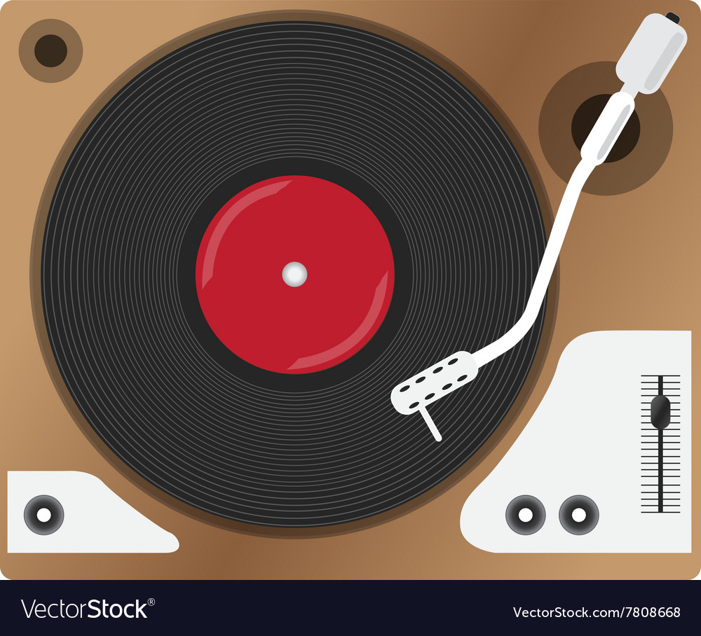 Record player with vinyl isolated