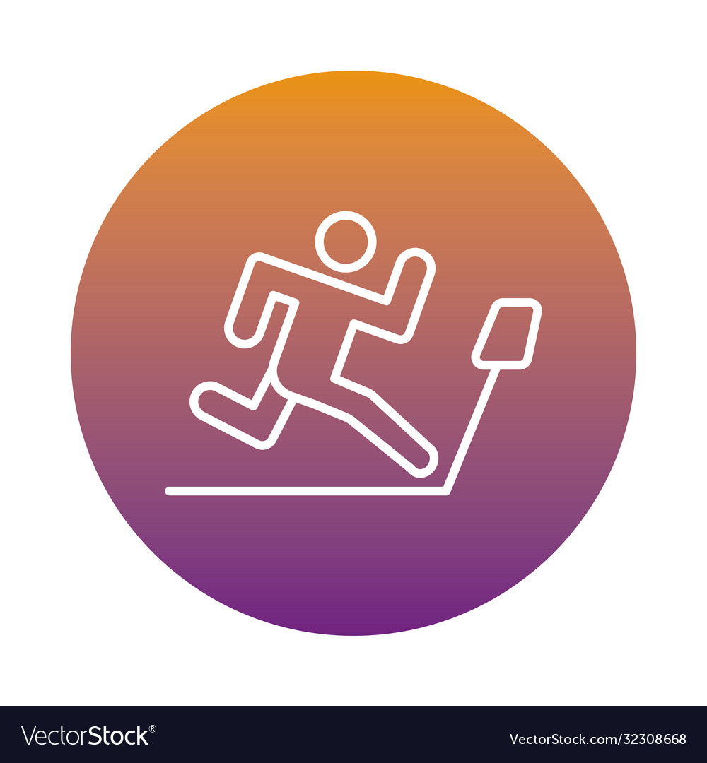 Runner avatar figure in machine block style icon
