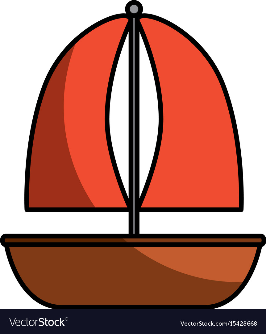 Sailboat Marine Isolated Icon Royalty Free Vector Image