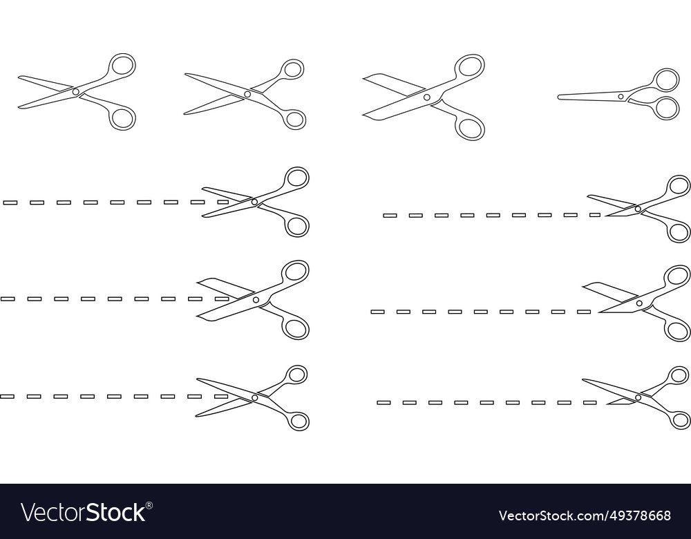 Scissors with cut or dotted line set