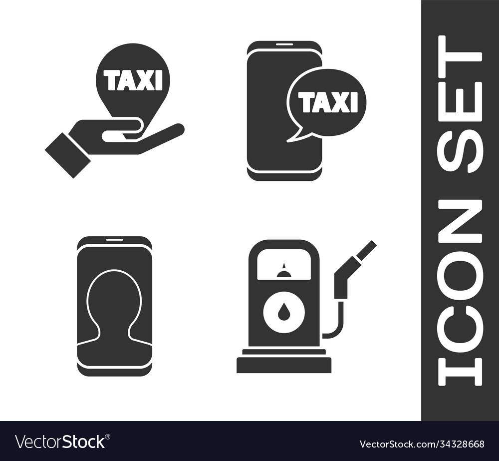 Set petrol or gas station hand on map pointer vector image Set petrol or gas station hand on map pointer