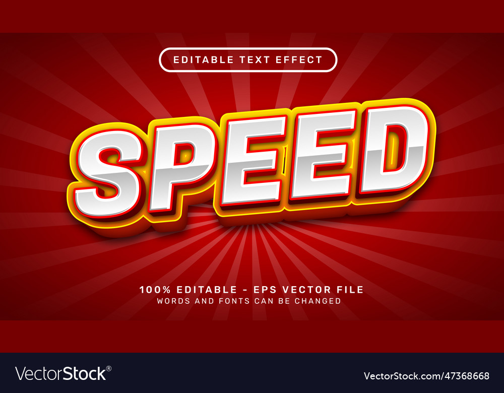Speed 3d text effect and editable vector image Speed 3d text effect and editable