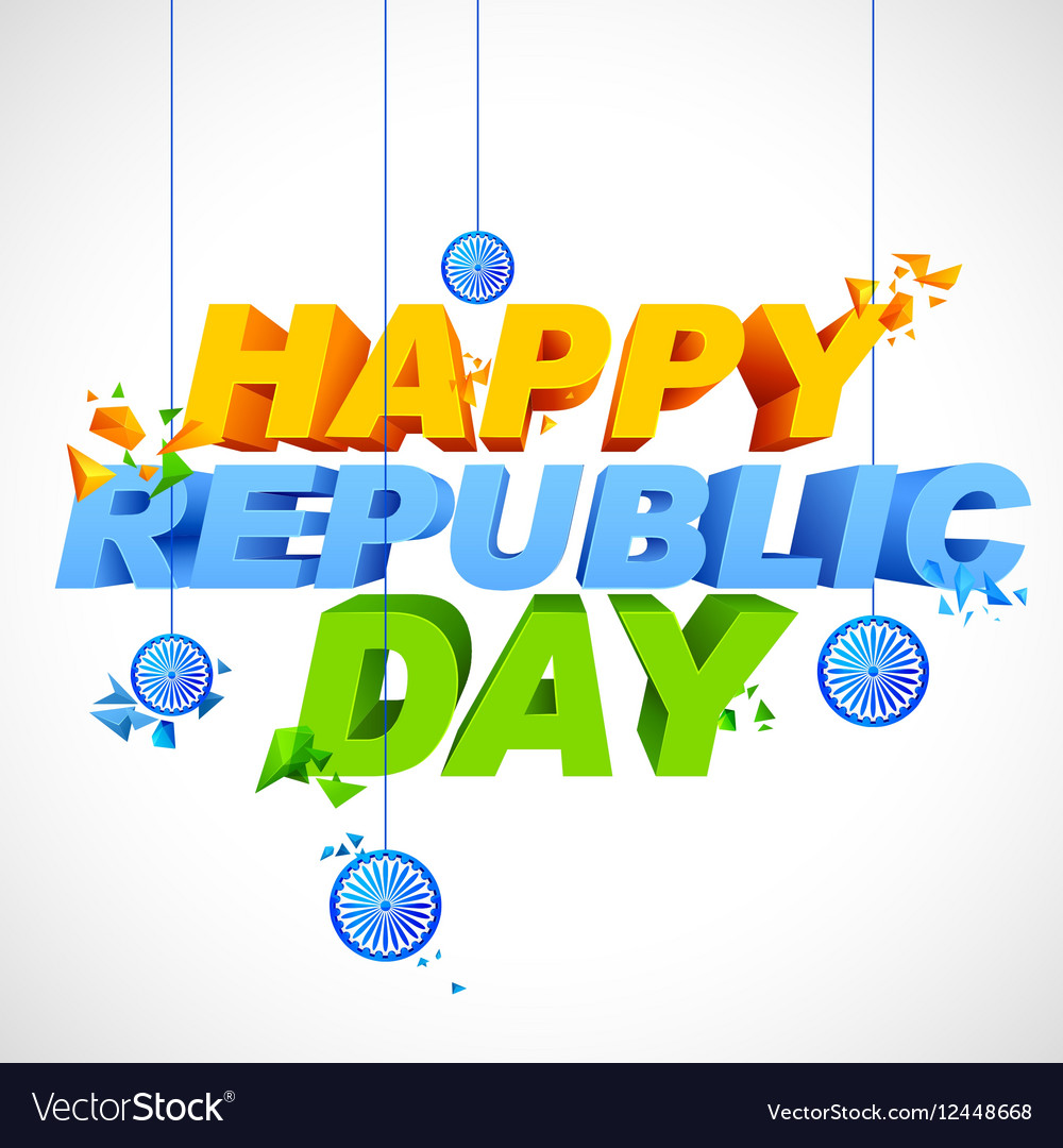 Tricolor background for happy republic day Vector Image