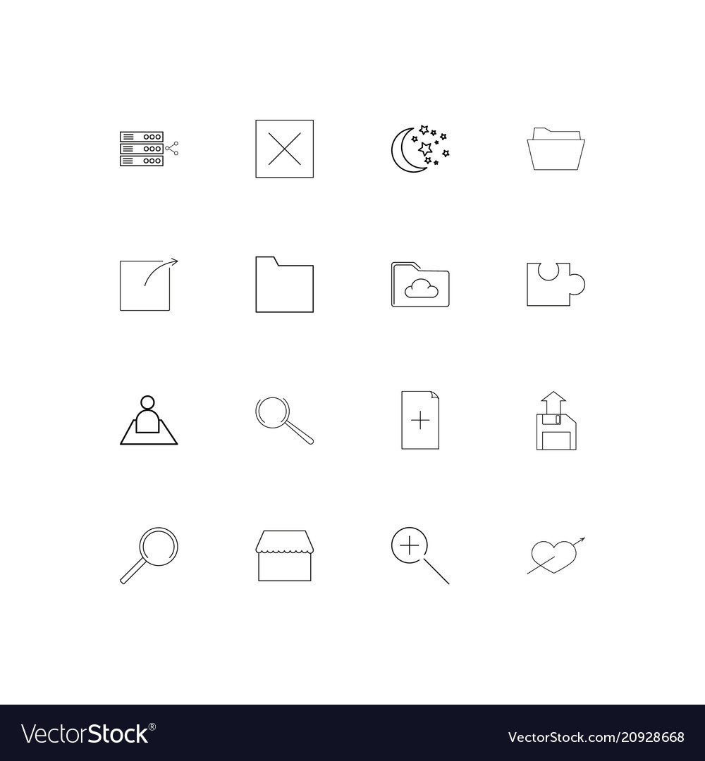 User interface linear thin icons set outlined