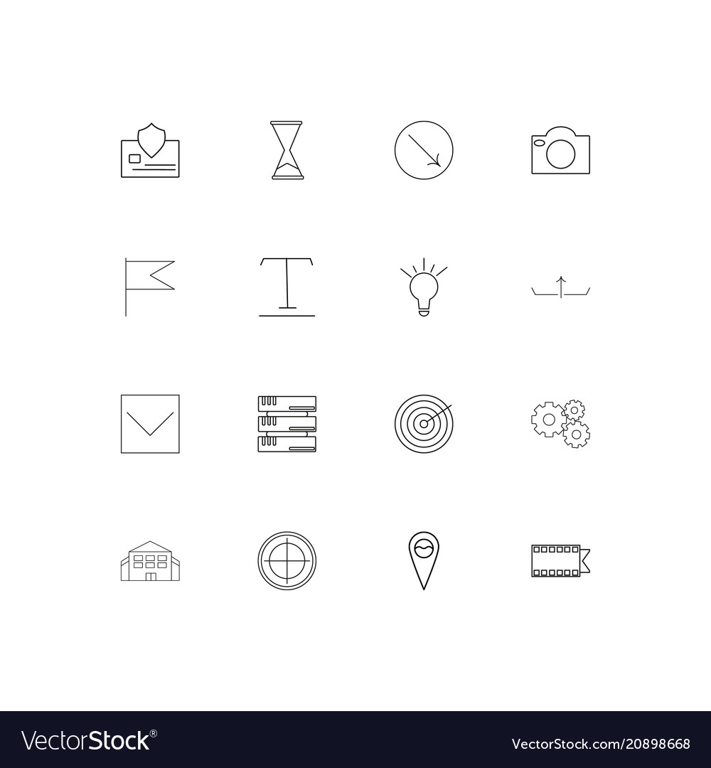 Web linear thin icons set outlined simple