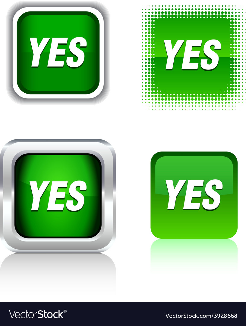 Yes icons Royalty Free Vector Image - VectorStock