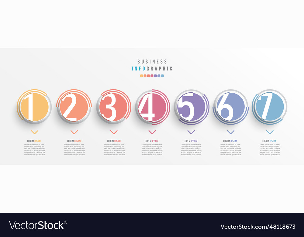 Business infographic element with 7 options Vector Image