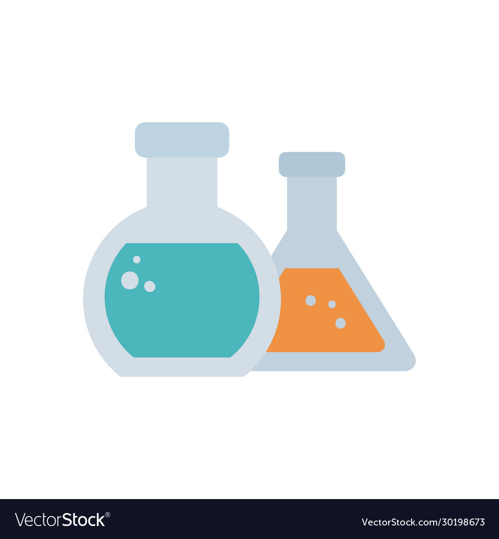 Chenical flasks icon flask style vector image Chenical flasks icon flask style