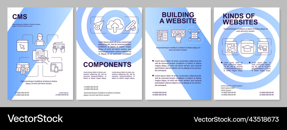 Cms platform blue gradient brochure template Vector Image