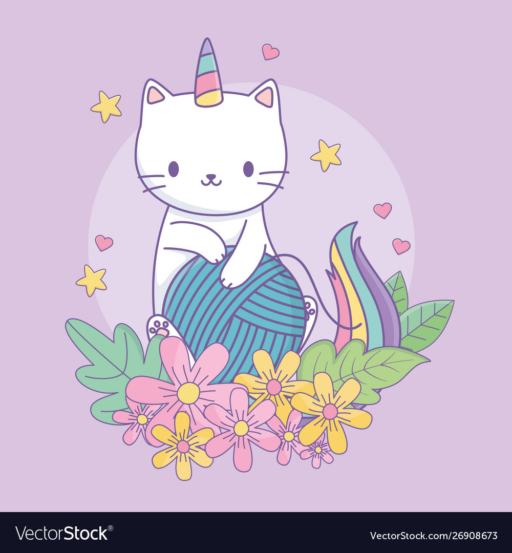 Cute capricorn with floral decoration and ball