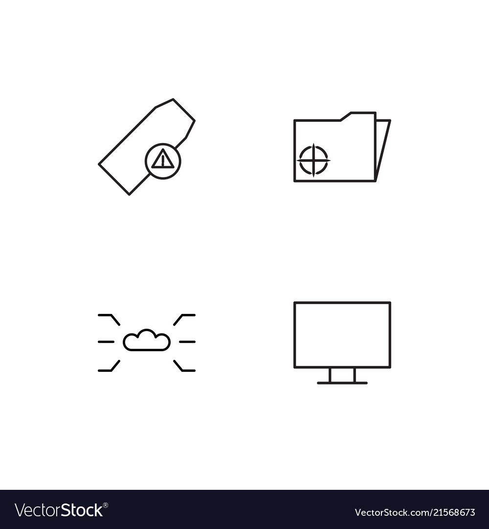 Cyber security linear icons set simple outline