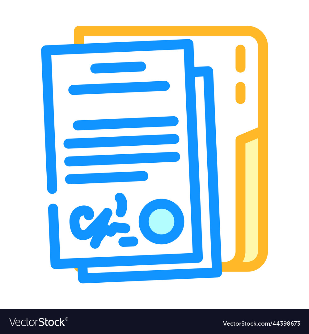 Document folder color icon vector image Document folder color icon