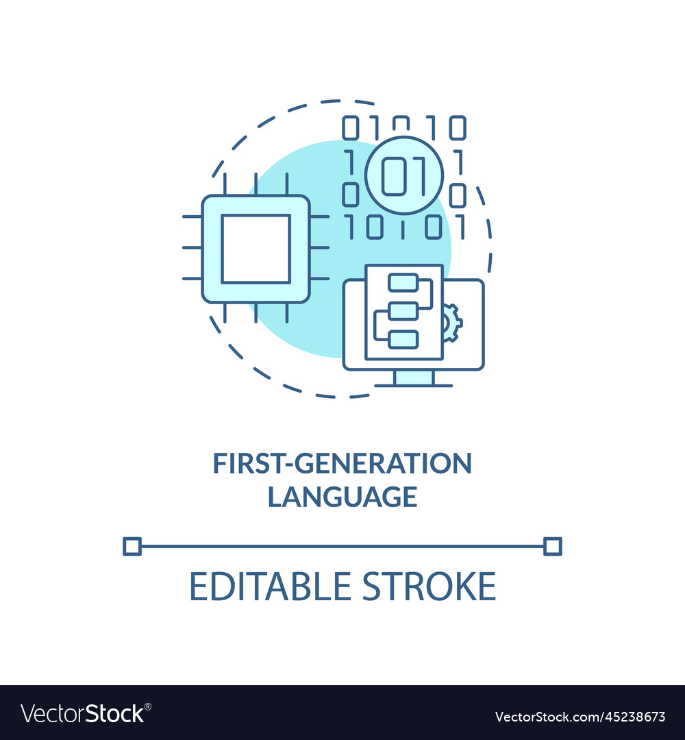 First-generation programming language turquoise vector image First-generation programming language turquoise