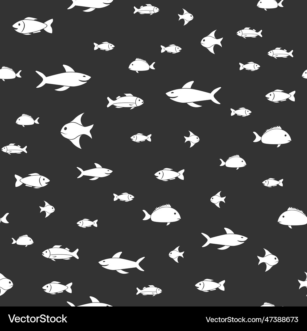 Fish Seamless Pattern Background Royalty Free Vector Image
